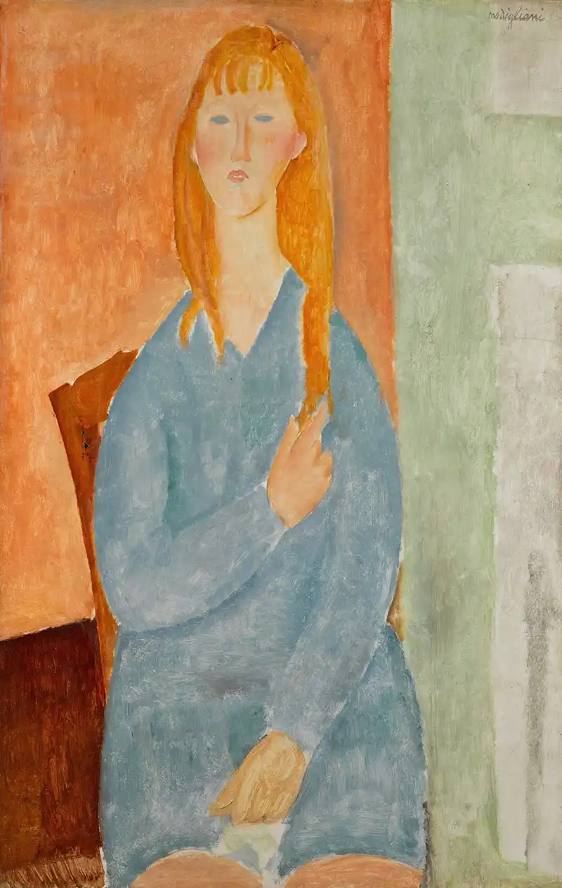 Jeune fille assise, les cheveux dénoués (Jeune fille en bleu)